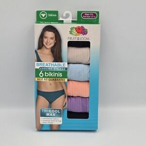 LADIES~FRUIT OF THE LOOM Size 7+ 6pack ~BREATHABLE~TRI-MAX COOL~BRIEF~PANTIES